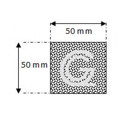 Rechthoekig mosrubber snoer | 50 x 50 mm | per meter